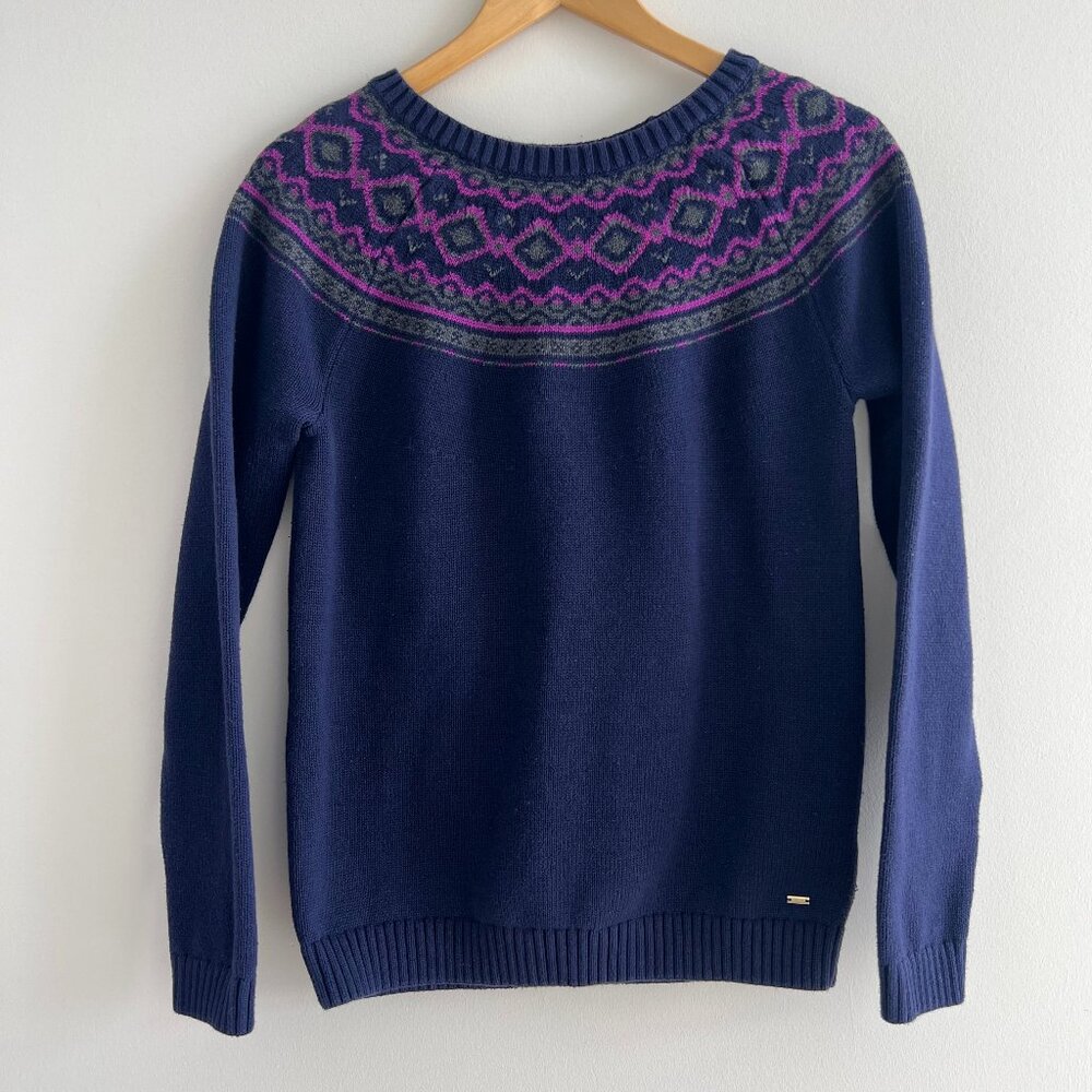 Tommy Hilfiger Fair Isle Sweater Navy Pink Preppy Y2K Nordic Knit M‎
